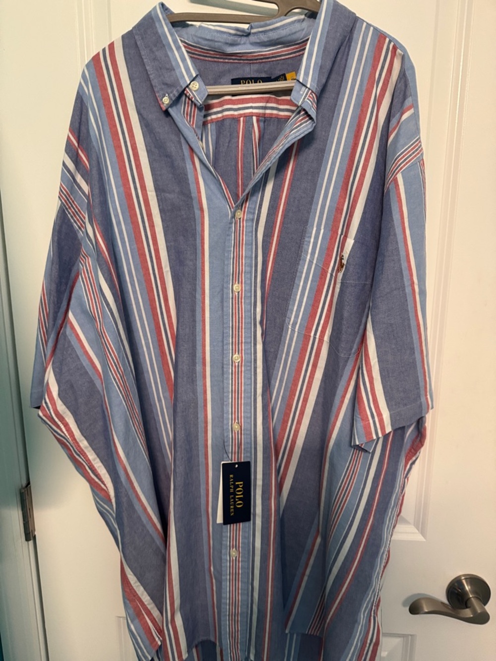 Polo by Ralph Lauren Red, White & Blue Striped Button-Down Shirt NWT